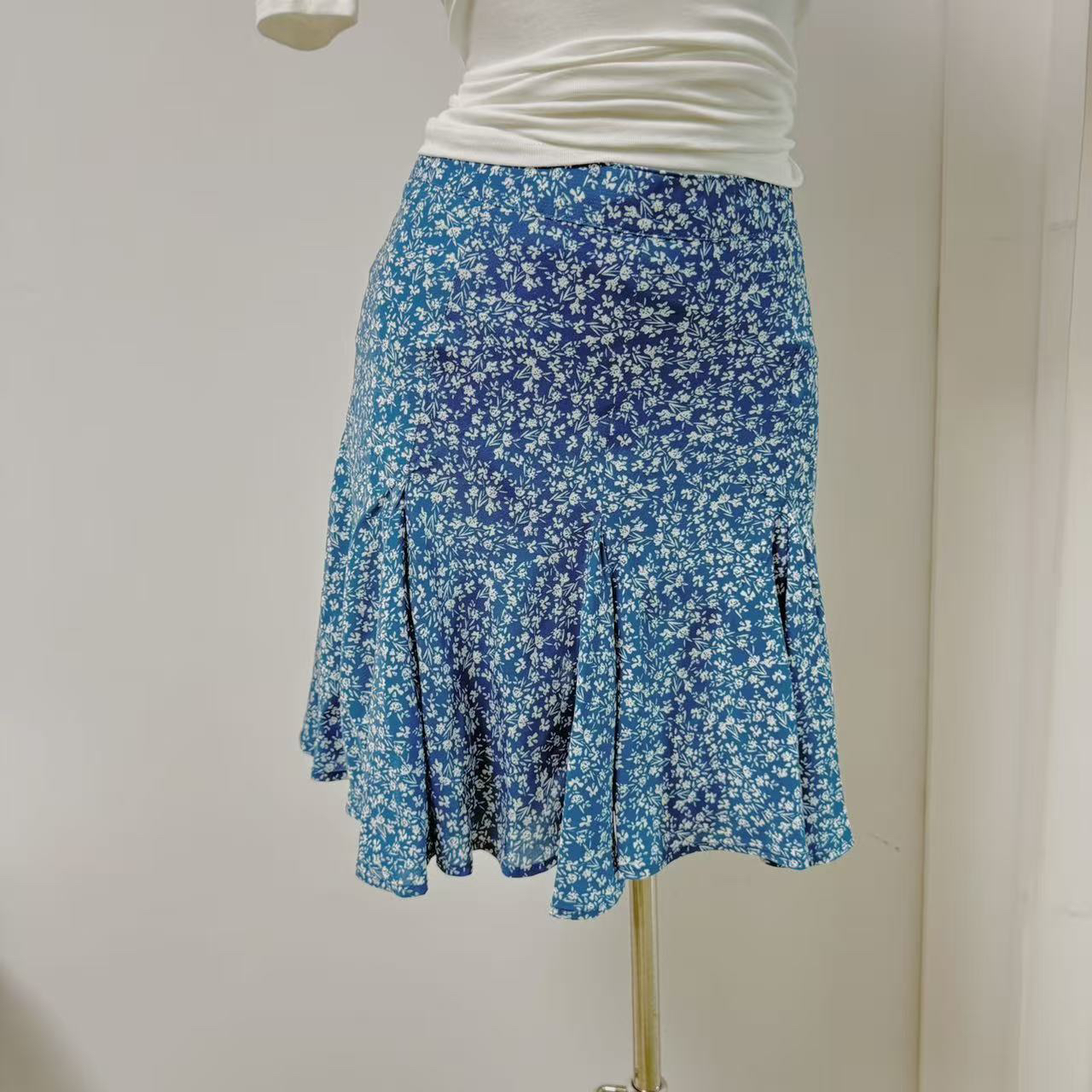 Yookson Summer Island Floral Lace Chiffon A-Line Midi Skirt